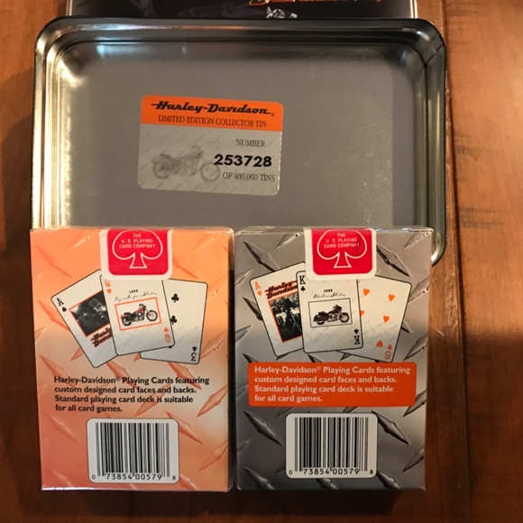 HARLEY-DAVIDSON 1999 DYNA SUPER GLIDE PLAYING CARDS IN TIN - Picture 4 of 5